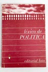 Lxico de poltica / Jose Mara Coloma