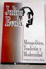 Metapoltica tradicin y modernidad Antologa de artculos evolianos / Julius Evola