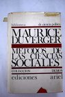 Mtodos de las ciencias sociales / Maurice Duverger