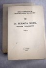 La persona social estudios y fragmentos / Francisco Giner de los Ros