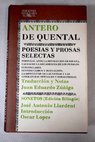 Poesías y prosas selectas / Antero de Quental