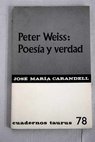 Peter Weiss poesa y verdad / Jos Mara Carandell
