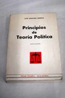 Principios de teora poltica / Luis Snchez Agesta