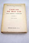 Cantar del mio Cid texto gramtica y vocabulario Volumen II Vocabulario / Ramn Menndez Pidal