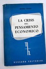 La crisis del pensamiento económico / Henri Denis