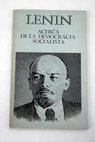 Acerca de la democracia socialista / Vladimir Ilich Lenin