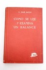 Cómo se lee y examina un balance / Ricardo Piqué Batlle