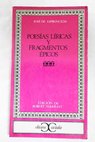 Poesías líricas y fragmentos épicos / José de Espronceda