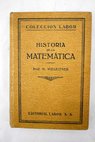 Historia de la matemática / H Wieleitner