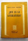 Qu es la Literatura / Jean Paul Sartre