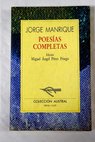Poesas completas / Jorge Manrique