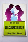 Qué son unas elecciones libres / Diego López Garrido