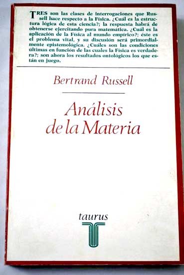 Anlisis de la materia / Bertrand Russell