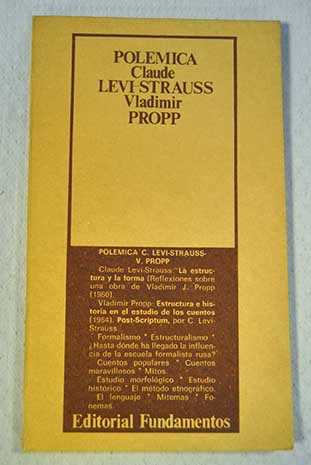 Polmica Levi Strauss Propp / Claude Lvi Strauss