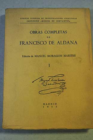 Obras completas tomo 1 / Francisco de Aldana