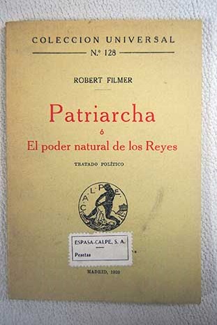 patriarcha o el poder natural de los reyes | robert filmer