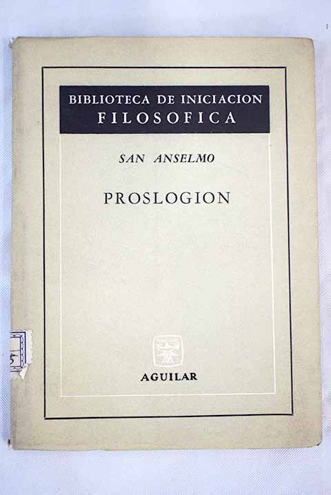 Proslogion / San Anselmo