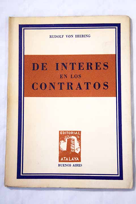 De interés en los contratos / Rudolf Von Ihering