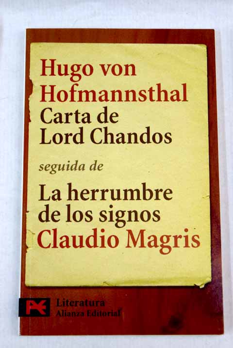Carta de Lord Chandos / Hugo von Hofmannsthal