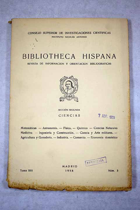 Bibliotheca hispana tomo XVI nmero 3