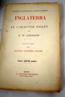 Inglaterra y el carcter ingls / Ralph Waldo Emerson