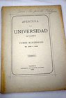 Discurso leido en la Universidad literaria de Valencia Apertura del curso acadmico de 1897 98 / Luis Gonzaga Gasc