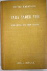 Para saber ver Cómo se mira una obra de arte / Matteo Marangoni