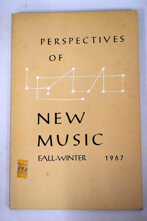 Perspectives of New Music vol 6 nm 1 Fall Winter 1967