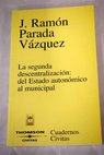 La segunda descentralizacin del estado autonmico al municipal / Jos Ramn Parada Vzquez