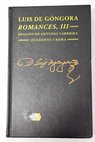 Romances tomo III / Luis de Gngora y Argote