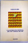 Renta nacional de Espaa y su distribucin provincial ao 1995 y avances 1996 1999