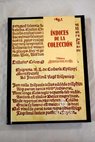 Biblioteca iberoamericana ndices de la coleccin