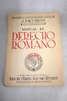 Manual de Derecho Romano tomo II / Giovanni Pacchioni