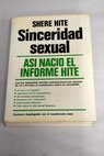 Sinceridad sexual as naci el Informe Hite / Shere Hite