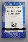 Las paradojas de Mr Pond / G K Chesterton
