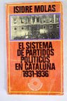 El sistema de Partidos políticos en Cataluña 1931 1936 / Isidre Molas