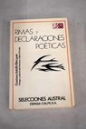 Rimas y declaraciones poticas / Gustavo Adolfo Bcquer
