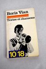 Textes et chansons / Boris Vian
