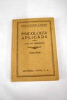 Psicología aplicada / Theodor Erismann