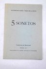 5 sonetos / Nicomedes Sanz y Ruiz de la Peña
