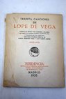 Treinta canciones de Lope de Vega / Lope de Vega