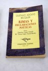 Rimas y declaraciones poéticas / Gustavo Adolfo Bécquer