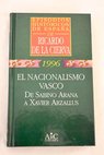 El nacionalismo vasco de Sabino Arana a Xavier Arzallus / Ricardo de la Cierva