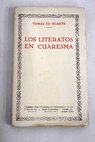 Los literatos en cuaresma La librera Fbulas / Toms de Iriarte