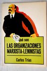 Qué son las organizaciones marxista leninistas / Carlos Trías
