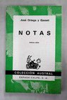 Notas / Jos Ortega y Gasset