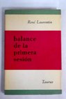 Balance de la primera sesión / René Laurentin