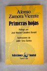 Primeras hojas / Alonso Zamora Vicente