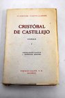 Obras tomo I / Cristóbal de Castillejo