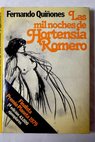 Las mil noches de Hortensia Romero / Fernando Quiones